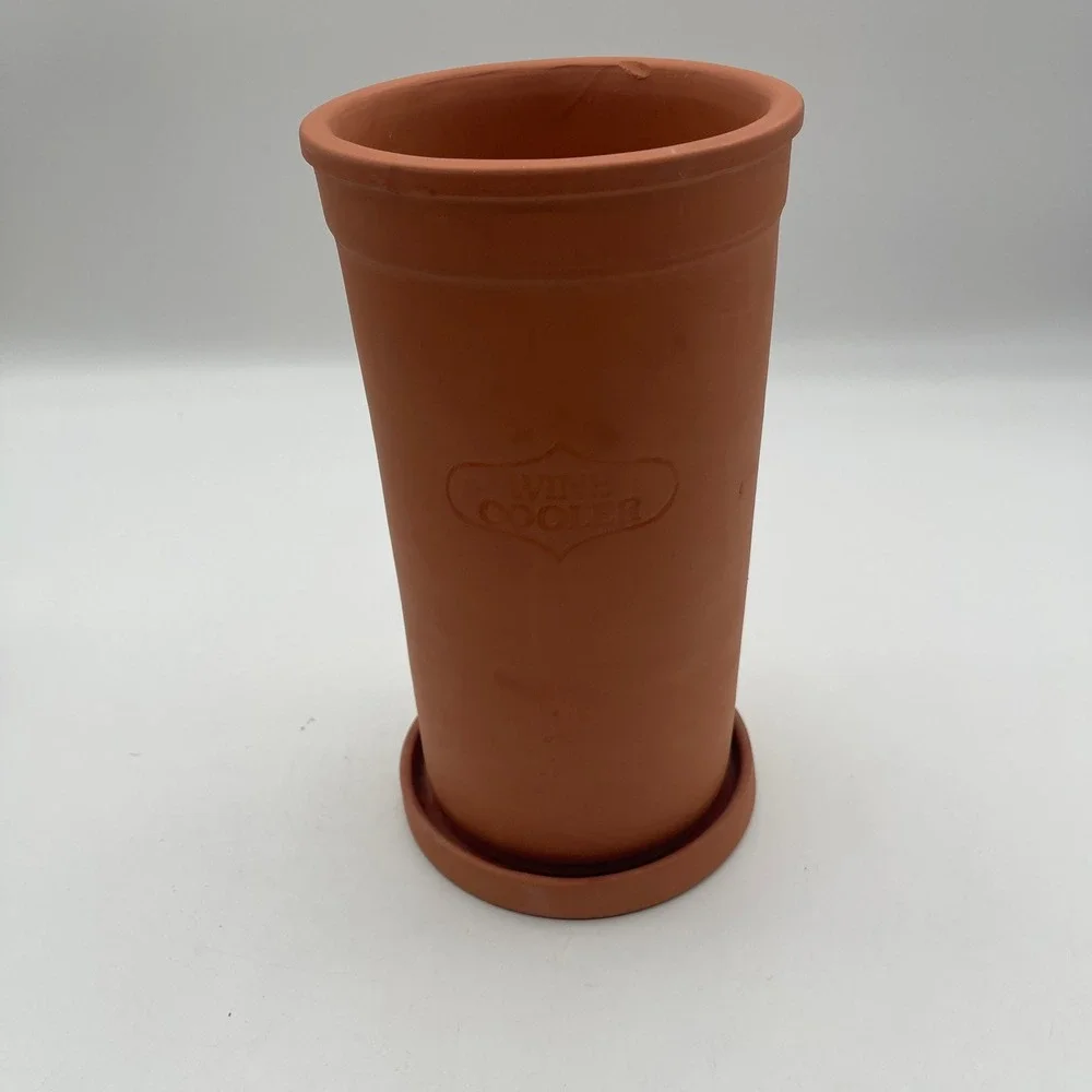 Terracotta Wine Cooler Natural Clay Evaporative Chiller with Drip Tray Base